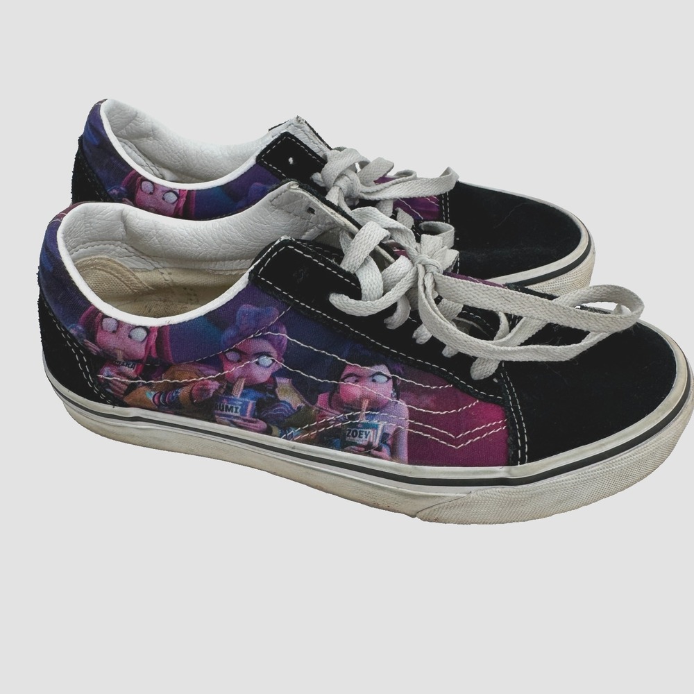 Vans Old Skool Shoes Youth Size 5.5 KPop Demon Hunters Black Purple VN000ECU